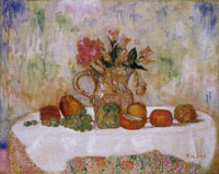 James Ensor Fruit, Flowers and Pink Pitcher