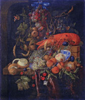 Jan Mortel Still Life with Fruit and a Lobster