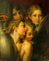 After Parmigianino Group of angels, from The Madonna of the Long Neck