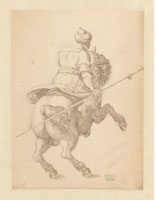Copy after Philips Galle Rider with Spear Facing Right
