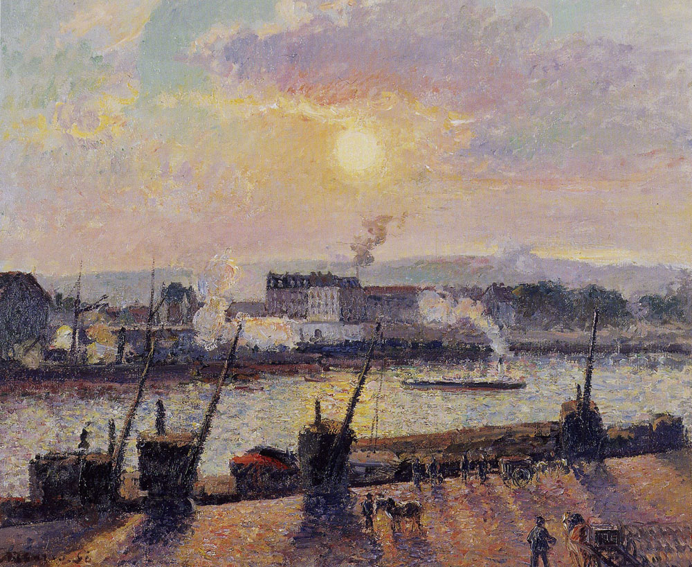 Camille Pissarro - Quai de la Bourse, Rouen, Sunset