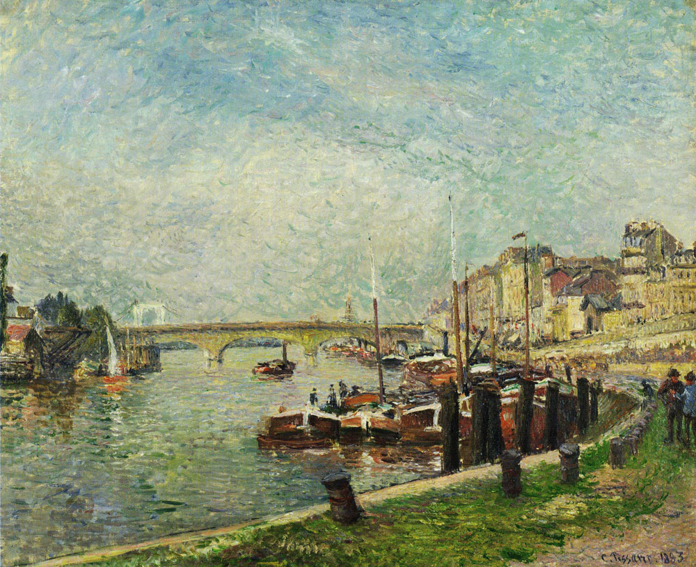 Camille Pissarro - Quai de Paris and the Pont Corneille, Rouen, Sunshine