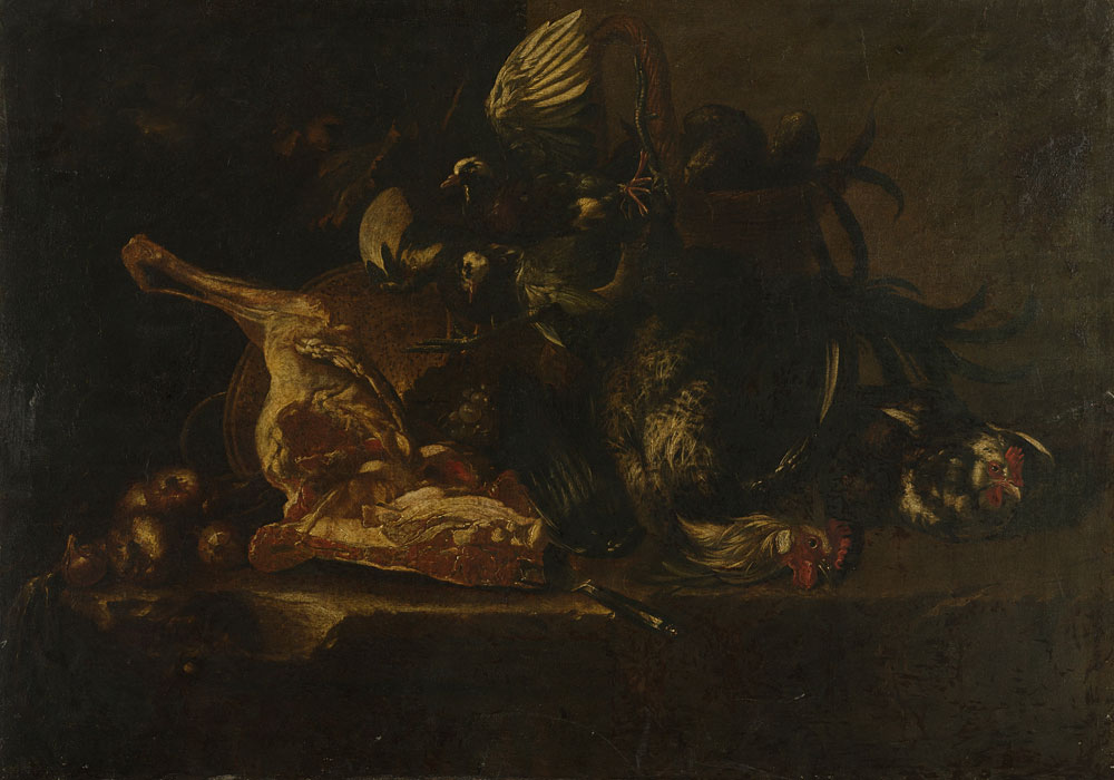 Christoffel Puytlinck - Still life with meat and dead birds