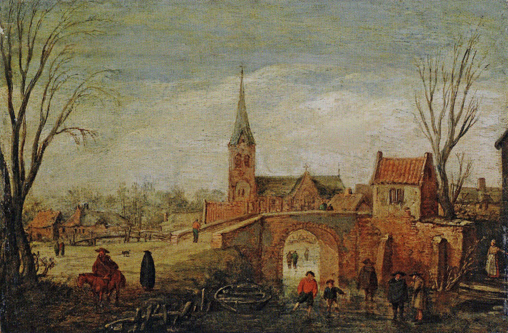 Esaias van de Velde - Winter Landscape with a Bridge