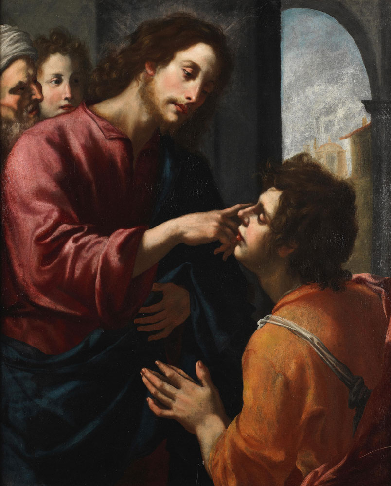Attributed to Jacopo Vignali - Christ healing the Blind