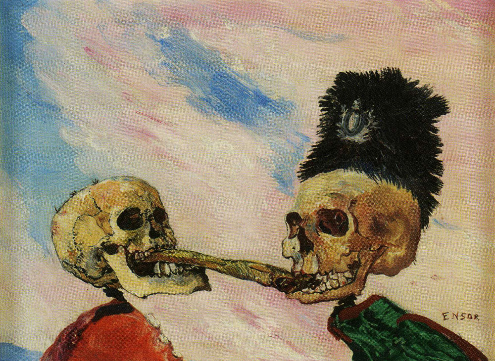 James Ensor - Skeletons Fighting over a Pickled Herring