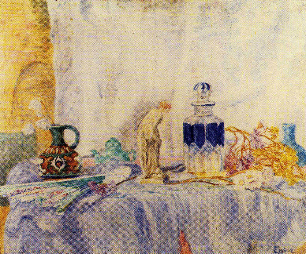 James Ensor - Still Life with Tanagra Figure and Mask