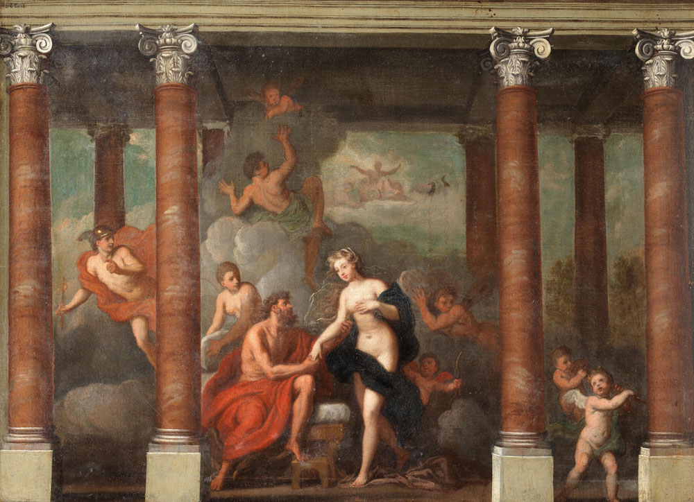 Attributed to James Thornhill - Modello for a mythological mural, possibly depicting Jupiter and Io discovered by Juno