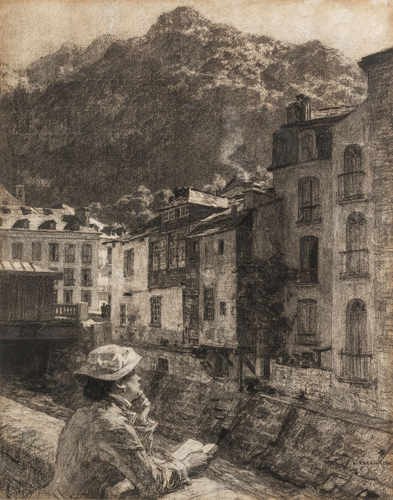 Léon Augustin Lhermitte - Vue a Cauterets, Pyrenees