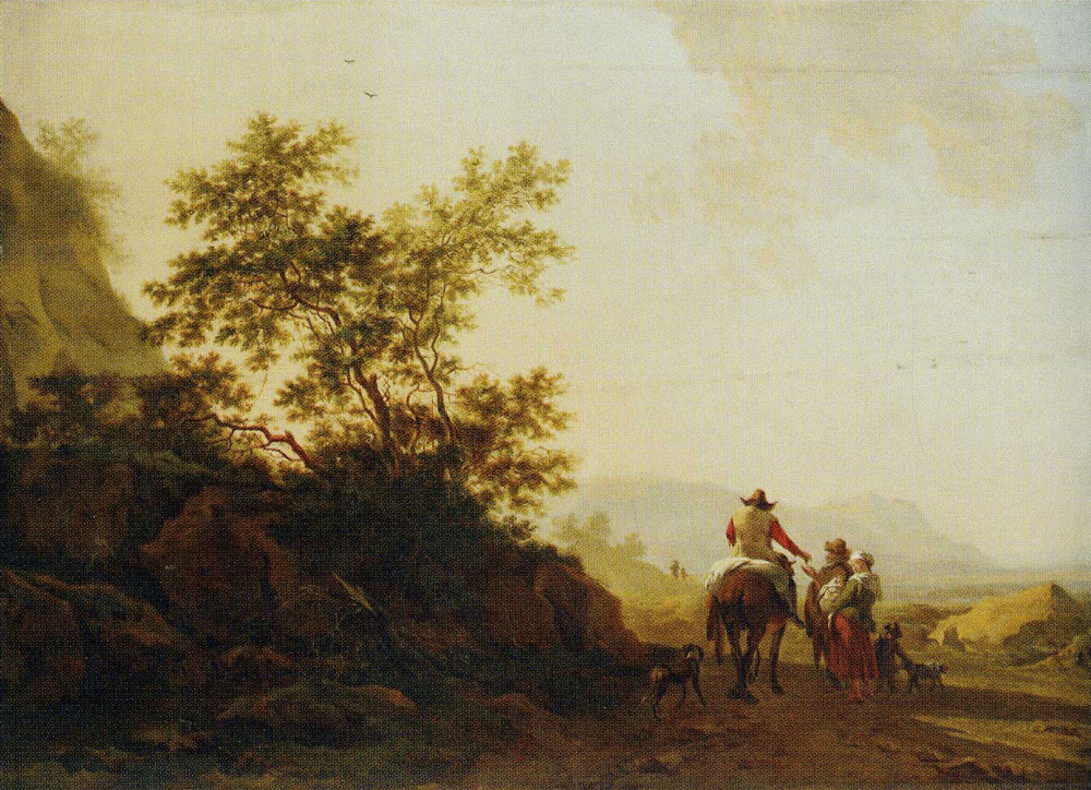 Copy after Nicolaes Berchem - Mountain Landscape in the Evening