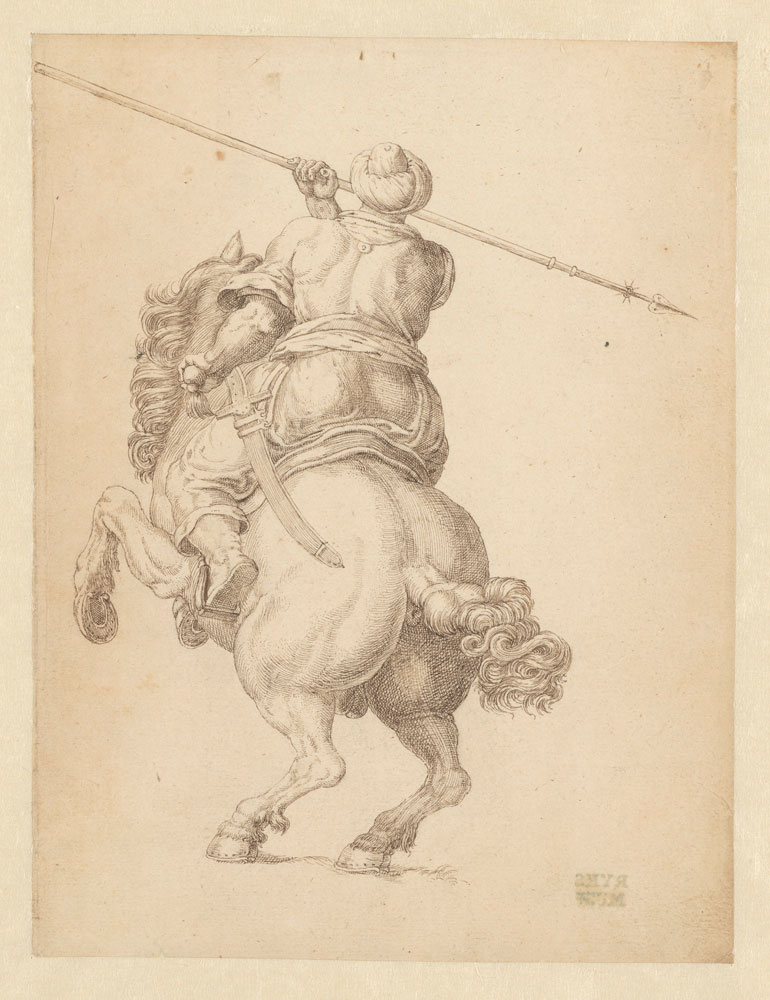 Copy after Philips Galle - Rider with Spear Seen from Behind
