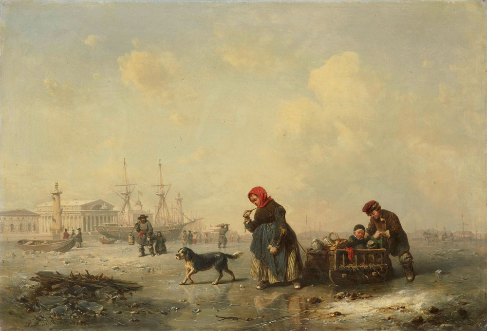 Theodor Hildebrandt - The Newa at St Petersburg in the Winter
