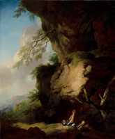 Christian Wilhelm Ernst Dietrich Saint William of Maleval in a rocky landscape