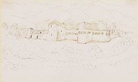 Edward Coley Burne-Jones Study of an imaginary moated house