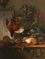 Georgius Jacobus Johannes van Os Still Life with Game and a Greek Stele: Allegory of Autumn