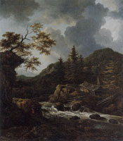 Jacob van Ruisdael Mountainous Landscape with a Rushing Torrent