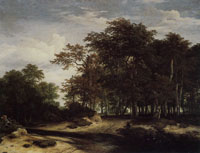 Jacob van Ruisdael Wood with a Flooded Road