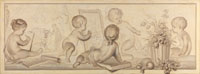 Jurriaan Andriessen Six Putti with Flowers and Fruit and Attributes of the Art of Drawing