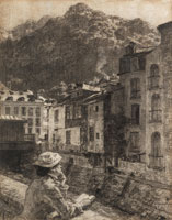 Léon Augustin Lhermitte Vue a Cauterets, Pyrenees