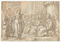 Pieter de Jode A Female Saint before a King and his Court