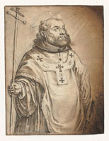 Pieter de Jode Standing Male Saint, Half-Length