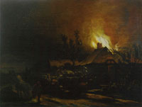Egbert van der Poel Fire by night