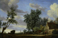 Salomon van Ruysdael Halt at an Inn near Beverwijk