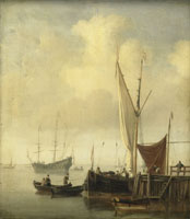 Willem van de Velde the Younger A Harbor