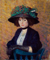 William James Glackens Woman with Green Hat