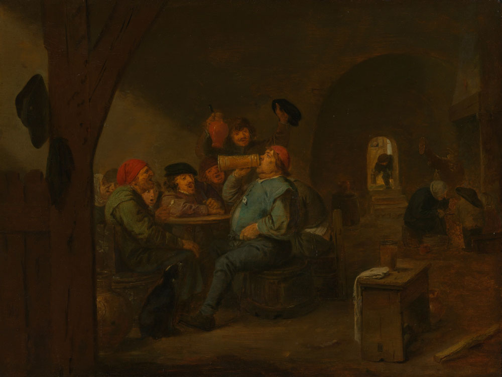 Manner of Adriaen Brouwer - Drinking Bout in a Tavern