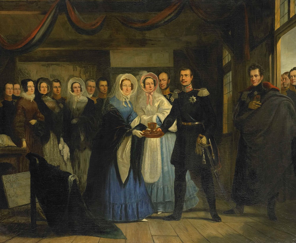 Christiaan Julius Lodewijk Portman - The Princess of Orange Receiving Alexander II (1818-1881), Grand Duke and Heir to the Throne of Russia, in the Czar Peter's House in Zaandam, 17 April 1839