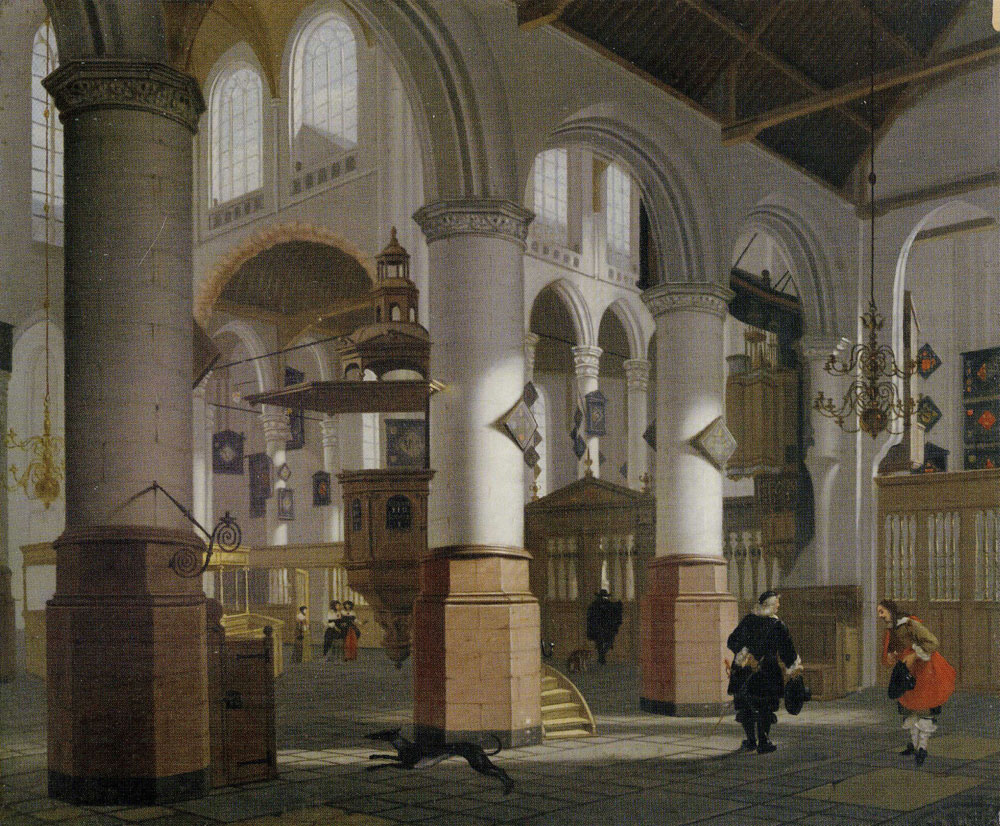 Cornelis de Man - Interior of the Oude Kerk in Delft