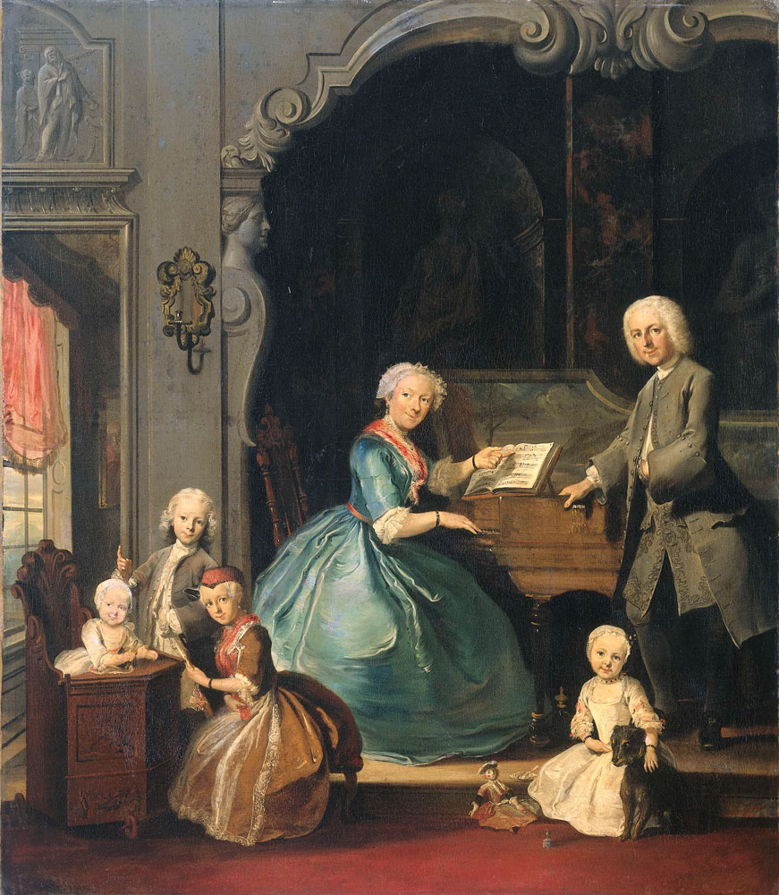 Cornelis Troost - Family Group near a Harpsichord
