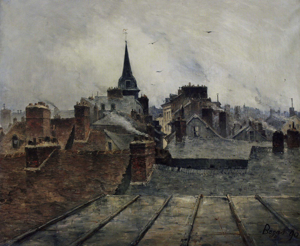 Frank Myers Boggs - The Roofs of Rouen and the Steeple of the Chapel of the Convent of the Bénédictines de Saint Sacrement