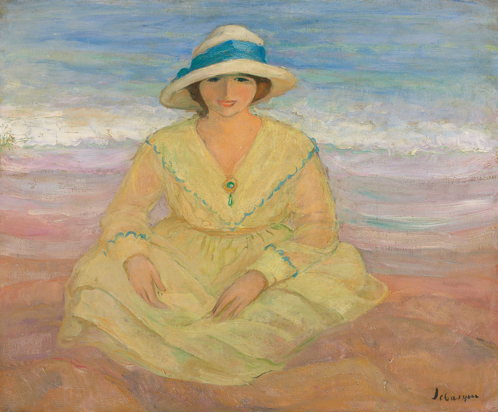 Henri Lebasque - Young Woman Sitiing on the Beach