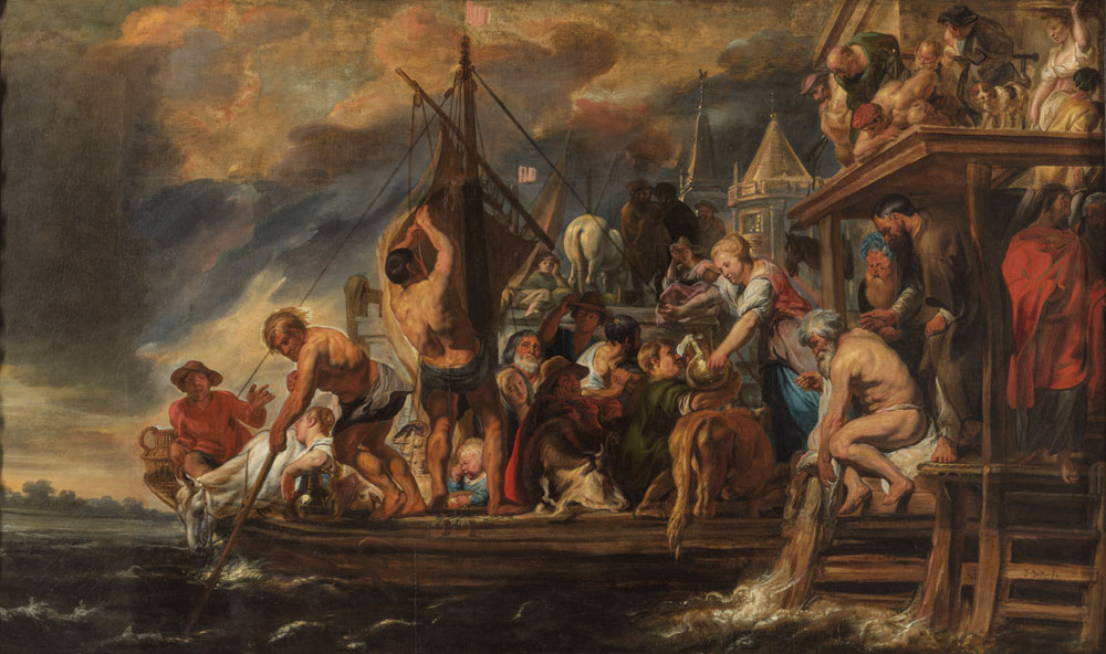 Jacob Jordaens - A Ferry Departs as St Peter Finds a Coin in the Mouth of a Fish