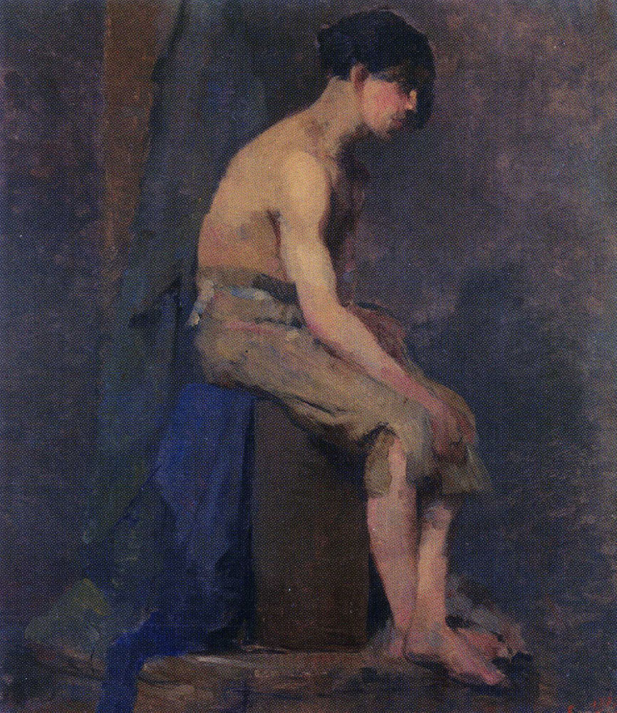 James Ensor - Figure Study: Seated Young Boy