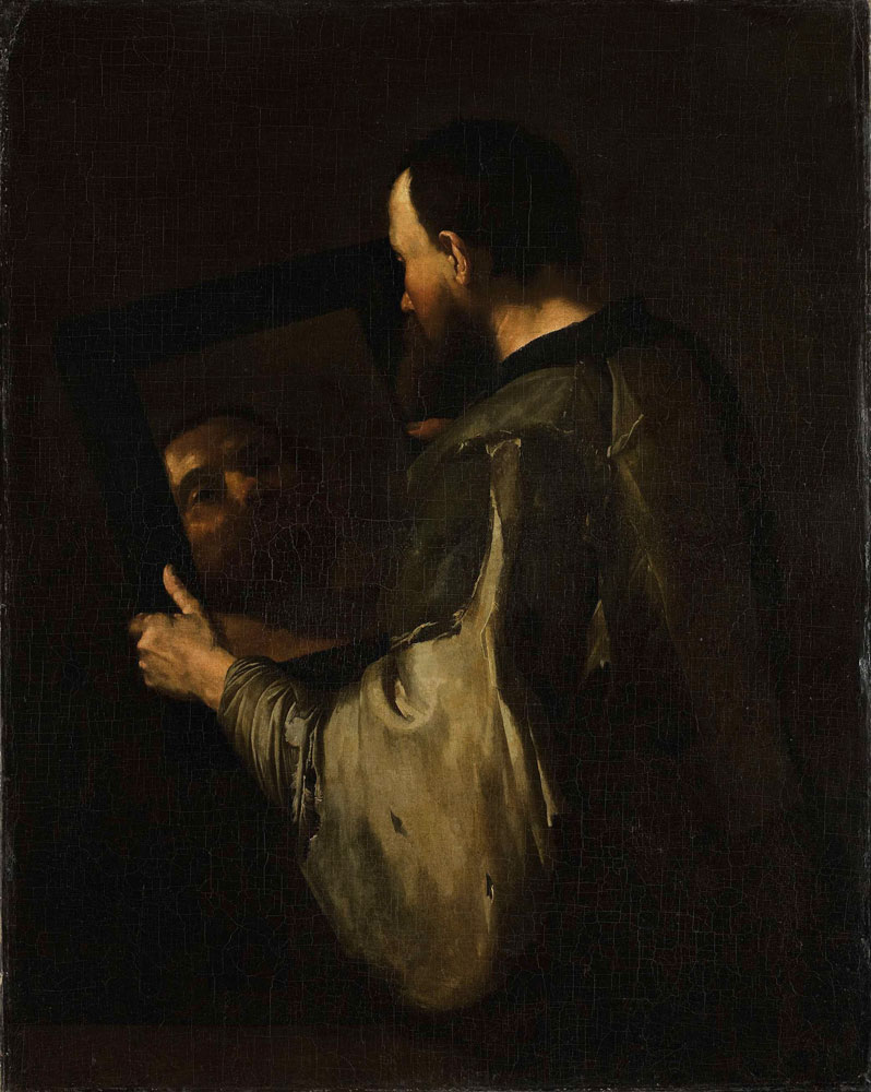 Copy after Jusepe de Ribera - Philosopher with Mirror
