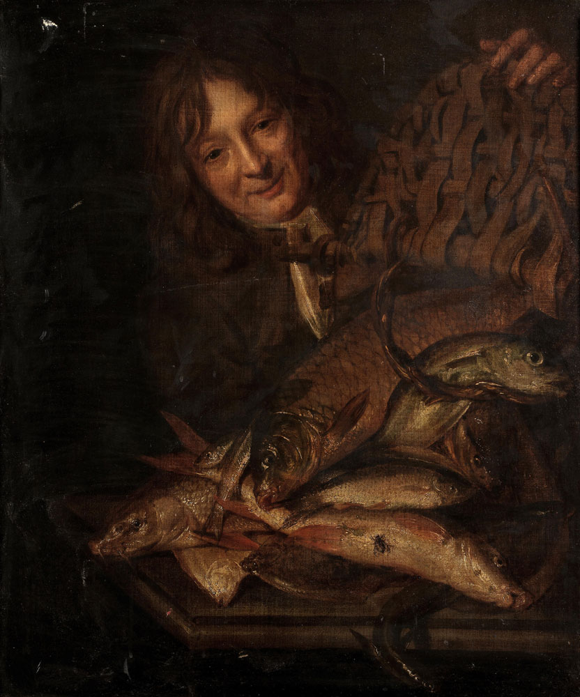 Attributed to Mathijs Wulfraet - A fisherman with his catch