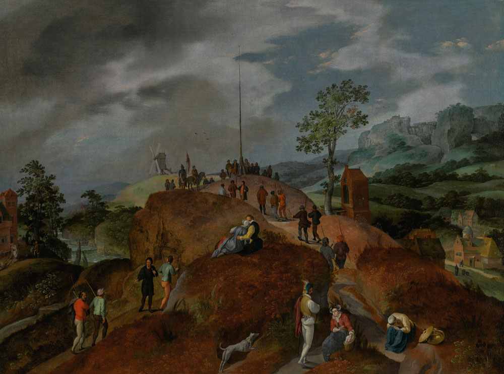 Gillis Mostaert and Jacob Grimmer - Landscape with Archers