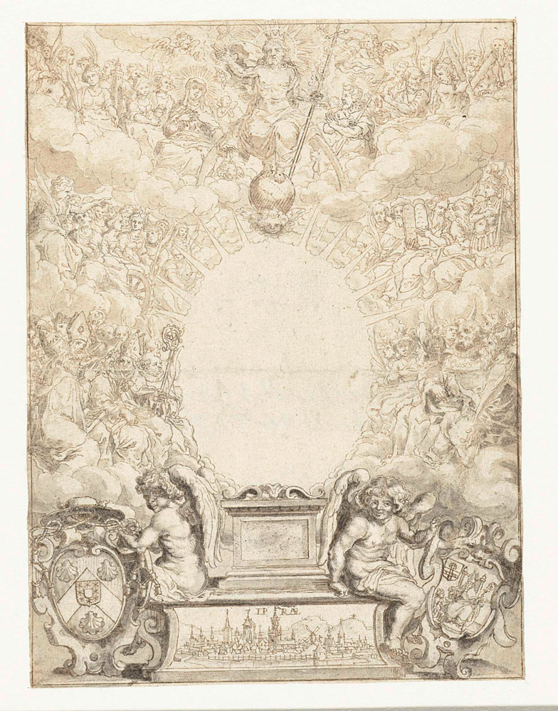 Pieter de Jode - Christ Enthroned among Saints and Old testament Figures