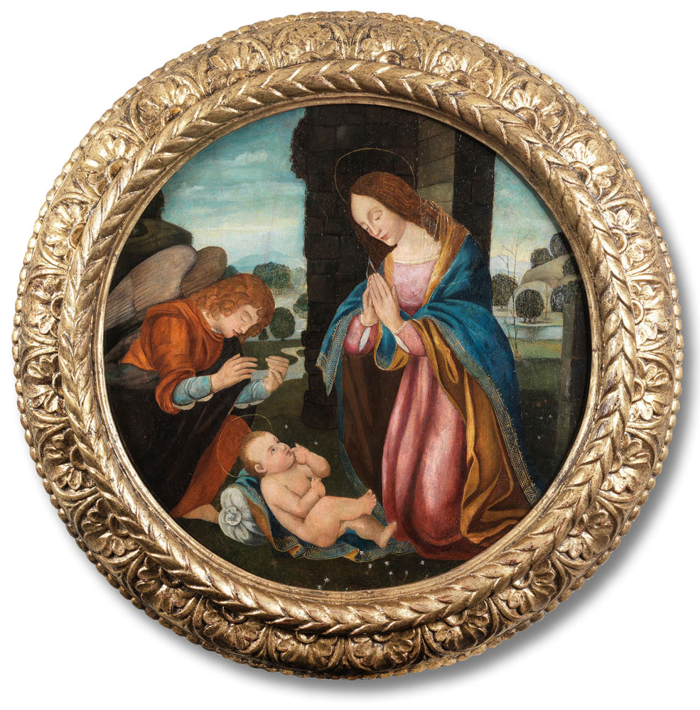Tuscan School - The Madonna and Child with an angel