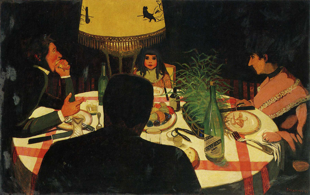 Felix Vallotton - Dinner, by Lamplight