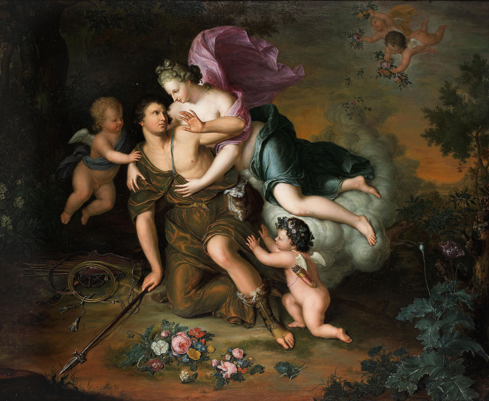 Willem Van Mieris the Elder - Venus and Adonis