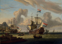 Abraham Storck Dutch men-o'-war off the Mediterranean coast
