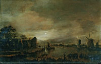 Follower of Aert van der Neer Moonlit Landscape
