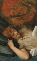 Lawrence Alma-Tadema and Studio Reclining woman