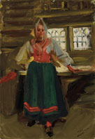 Anders Zorn A Swedish Girl in Mora Folk Dress  