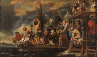 Jacob Jordaens A Ferry Departs as St Peter Finds a Coin in the Mouth of a Fish