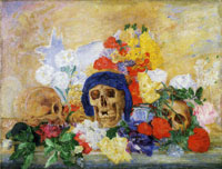 James Ensor Skulls with Flowers